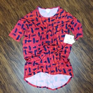 Red LuLaRoe Irma tunic top